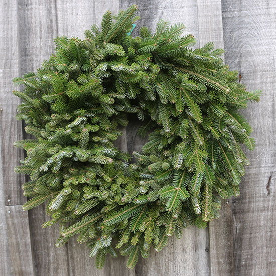 Plain wreaths with only greens